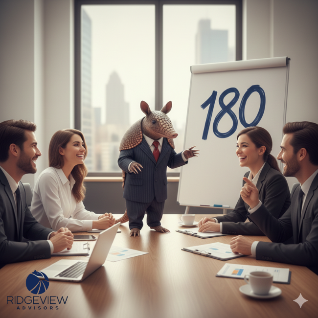 Ridgeview Advisors — an MSP leadership and operations team running a quarterly 180 retrospective to protect margins.